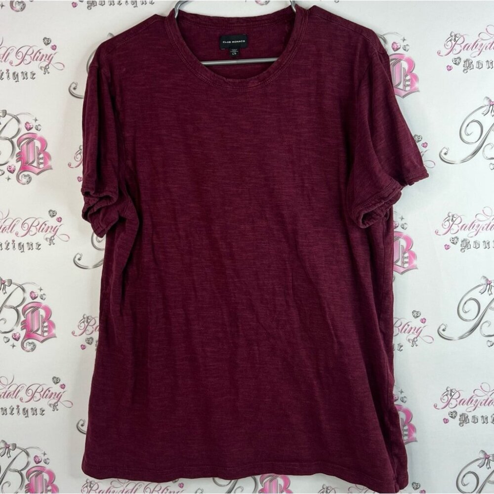 Club Monaco tshirt basic wine burgundy purple Deep Red Short Sleeve Tee